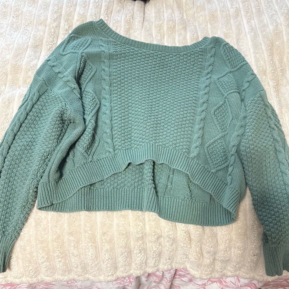 Wild Fable Seafoam Cable Knit Sweater